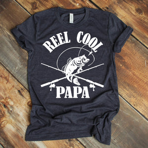 Reel Cool Papa Shirt, Father's Day Gift, Gift for Dad, Fishing Gift for Dad adult 4XL / Black